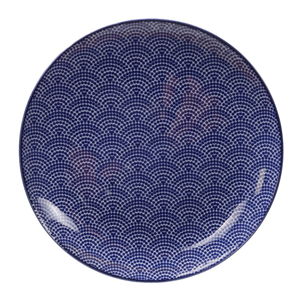Modrý porcelánový tanier Tokyo Design Studio Dots, ø 25,7 cm
