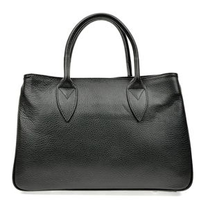 Čierna kožená kabelka Anna Luchini, 23 x 34.5 cm