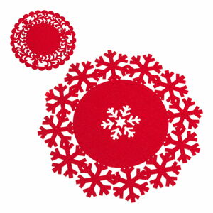 Súprava 2 červených vianočných prestieraní Unimasa, ø 33 cm