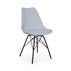 Sivá stolička s čiernym podnožím z kovu loomi.design Eco