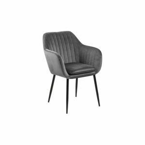 Tmavosivá jedálenská stolička s kovovým podnožím loomi.design Emilia