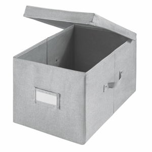 Sivý úložný box iDesign Codi, 39 × 28 cm