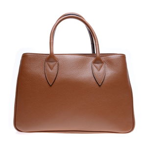 Hnedá kožená kabelka Anna Luchini, 23 x 34.5 cm