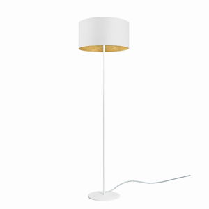 Biela stojacia lampa s detailom v zlatej farbe Sotto Luce Mika, ⌀ 40 cm