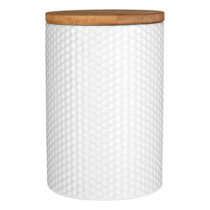 Biela dóza s bambusovým vrchnákom Premier Housewares, ⌀ 10 cm