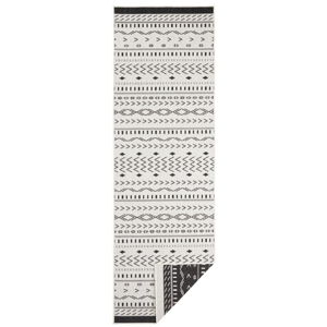 Čierno-krémový vonkajší koberec NORTHRUGS Kuba, 80 x 350 cm