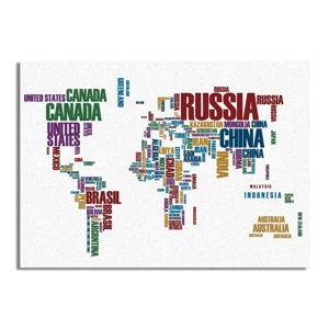 Obraz Really Nice Things Typo Worldmap, 50 × 70 cm