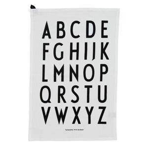 Biela bavlnená utierka Design Letters Alphabet, 40 x 60 cm