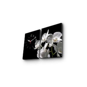Dekoratívne nástenné hodiny Kvety, 64 × 40 cm