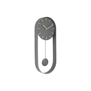 Sivé kyvadlové nástenné hodiny Karlsson Charm