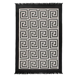 Béžovo-čierny obojstranný koberec Framed, 80 × 150 cm