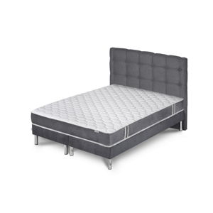 Sivá posteľ s matracom a 2 boxspringmi Stella Cadente Maison Syrius Dahla, 180 × 200 cm