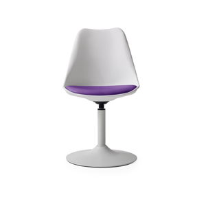 Biela jedálenská stolička s fialovým vankúšom na sedenie Tenzo Viva