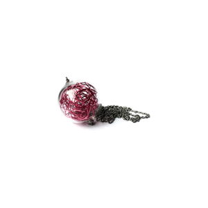 Sklenený ružový náhrdelník Ko-ra-le Wired Long