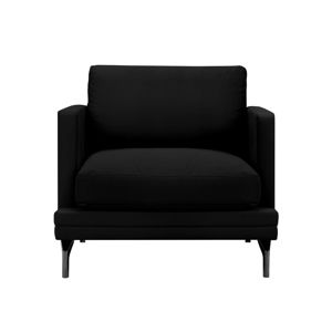 Čierne kreslo s podnožou v čiernej farbe Windsor & Co Sofas Jupiter