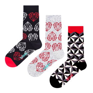 Set 3 párov ponožiek Ballonet Socks Black & White v darčekovom balení, veľkosť 41 - 46