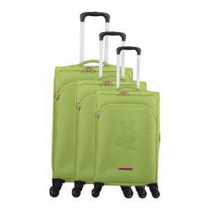Sada 3 zelených batožiny na 4 kolieskach Lulucastagnette Emilia