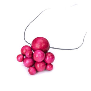 Drevený ružový náhrdelník Ko-ra-le Lucky