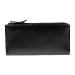 Čierna koženková peňaženka Carla Ferreri, 10.5 x 19 cm