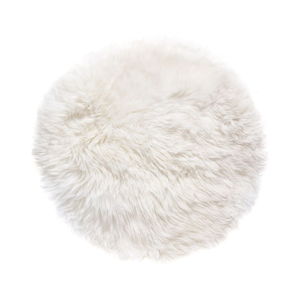 Biely koberec z ovčej kožušiny Royal Dream Zealand, Ø 70 cm