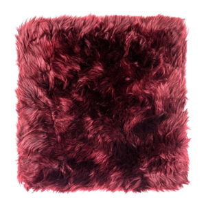 Červený vankúš na sedenie z ovčej kožušiny na jedálenskú stoličku Royal Dream Zealand, 40 x 40 cm