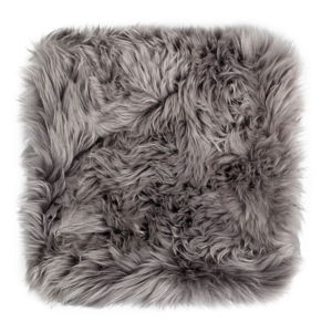 Sivý sedák z ovčej kožušiny na jedálenskú stoličku Royal Dream, 40 × 40 cm