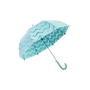 Tyrkysovomodrý tyčový dáždnik Ambiance Chevron, ⌀ 100 cm