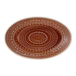 Hnedočervený servírovací tanier Bloomingville Rani, 22,5 x 14 cm