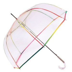 Transparentný dáždnik s dúhovými detailmi Birdcage, ⌀ 95 cm