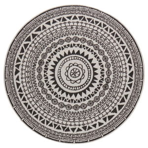 Čierno-krémový vonkajší koberec NORTHRUGS Coron, ø 200 cm
