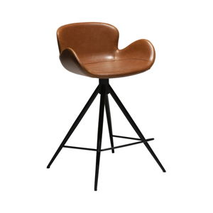 Koňakovohnedá barová stolička z imitácie kože DAN–FORM Denmark Gaia, výška 87 cm