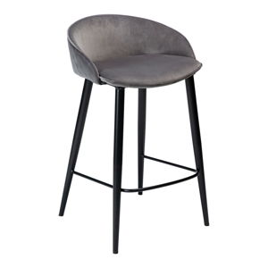 Sivá zamatová barová stolička DAN-FORM Denmark Dual