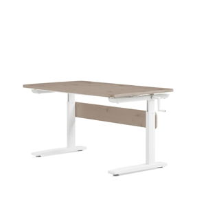 Hnedo-biely písací stôl s nastaviteľnou výškou Flexa