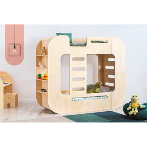 V prírodnej farbe poschodová detská posteľ s úložným priestorom 90x200 cm Mila DMP – Adeko