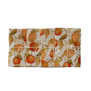 Sada 4 ks látkových obrúskov s prímesou ľanu Linen Couture Oranges, šírka 40 cm