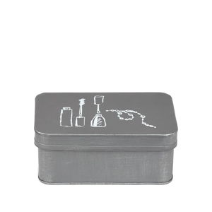 Sivý kovový box na kosmetiku LABEL51