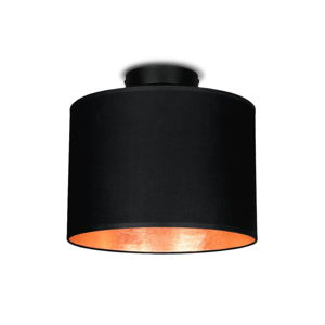 Čierne stropné svietidlo s detailom v medenej farbe Sotto Luce MIKA, Ø 25 cm