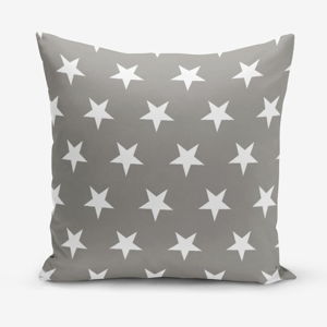 Sivá obliečka na vankúš s motívom hviezdd Minimalist Cushion Covers 45 × 45 cm