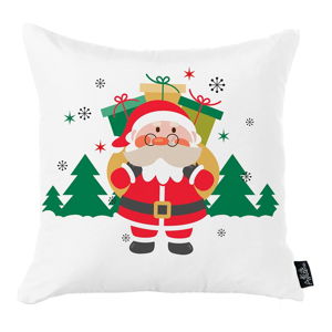 Biela vianočná obliečka na vankúš Apolena Honey Christmas Santa Claus Gifts, 45 x 45 cm