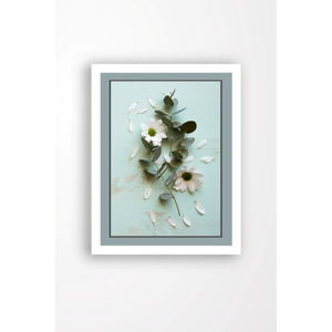Nástenný obraz na plátne v bielom ráme Tablo Center Blue Garden, 29 × 24 cm