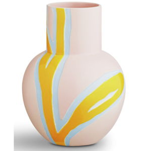 Ružovo-žltá kameninová váza Kähler Design Fiora