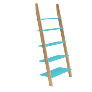 Tyrkysová rebríková polica Ragaba ASHME, šírka 85 cm