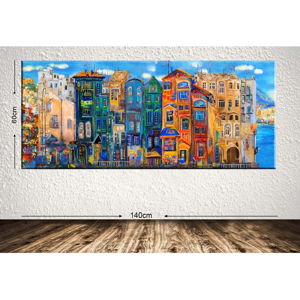 Obraz Tablo Center Colorful Houses, 140 × 60 cm