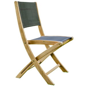 Sada 2 skladacích záhradných stoličiek z teakového dreva Ezeis Navy