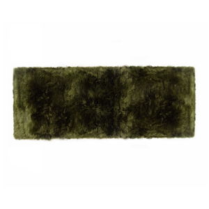 Tmavo zelený koberec z ovčej vlny Royal Dream Zealand Long, 70 x 190 cm