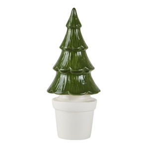 Zelený keramický dekoratívny vianočný stromček KJ Collection, výška 27 cm