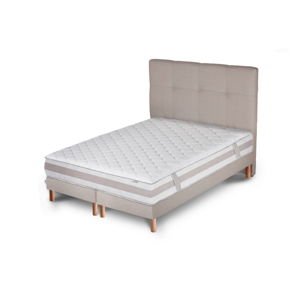 Svetlosivá posteľ s matracom a dvojitým boxspringom Stella Cadente Maison Saturne Saches, 180 × 200 cm