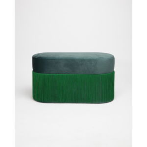 Zelený puf so zamatovým poťahom Velvet Atelier
