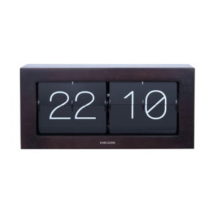 Čierne preklápajúce hodiny Karlsson Flip, 37 × 17,5 cm