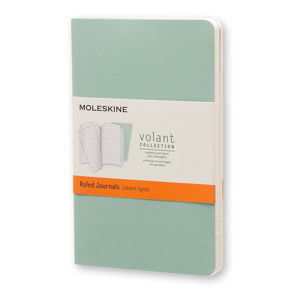 Zelený linajkový zápisník Moleskine Volant, 80 strán